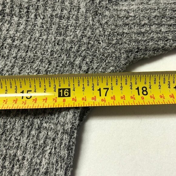 Nwot Monteau Fitted Long Sleeve Knit V Neck Midi Dress Heather Grey Size Med - Picture 5 of 10